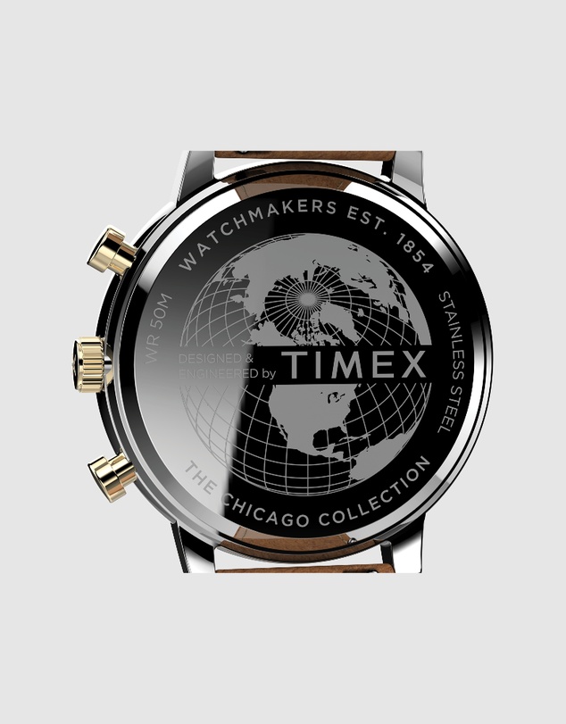TIMEX - Chicago Chrono Blue Dial and Tan Strap