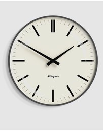 Newgate - Newgate Radio City Wall Clock Bold Black Marker Dial - Matte Blizzard Grey