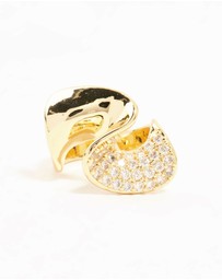 Lovisa - Gold Plated Cubic Zirconia Twisted Ring