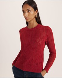 SABA - Prue Cotton Crochet Long Sleeve Knit