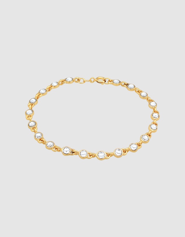 Elli Jewelry - Crystal Tennis Bracelet in Gold-Plated 925 Silver