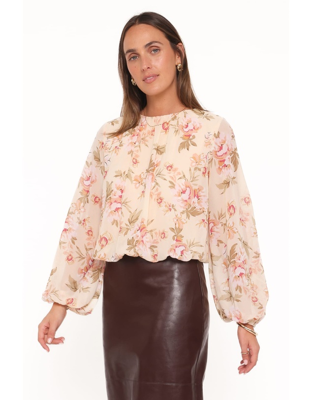 Petal & Pup - Dallas Long Sleeve Top - Cream Floral