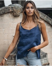 CAMIXA - CAMI-V linen Camisole Top