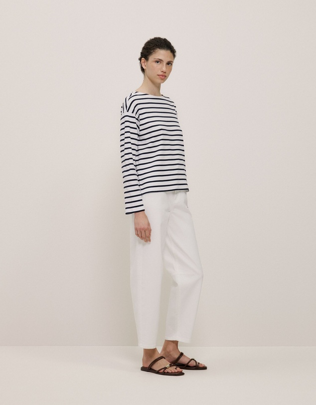 Trenery - Australian Cotton Blend Tapered Leg Jean in White