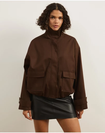 Atmos&Here - Taya Funnel Neck Twill Bomber