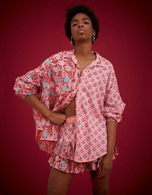 KINGA CSILLA - Kamala Block Print Chalm Shirt