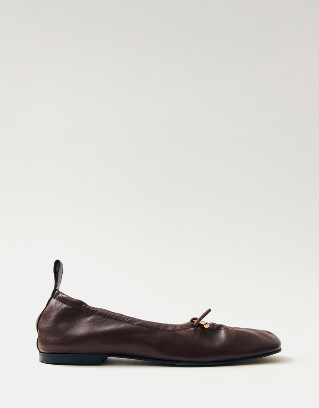 Alohas - Rosalind Brown Leather Ballet Flats - Women's