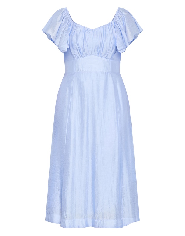 City Chic - Plus size Sherry Tie-Back Dress - sky blue