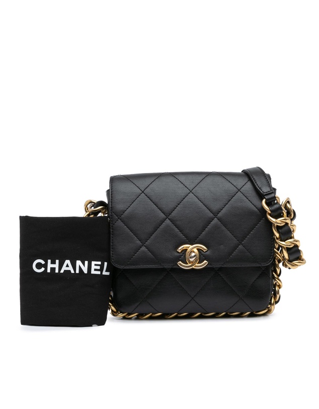 Pre-Loved by Azura Reborn - Pre-Loved Small Quilted Calfskin Framing Chain Flap