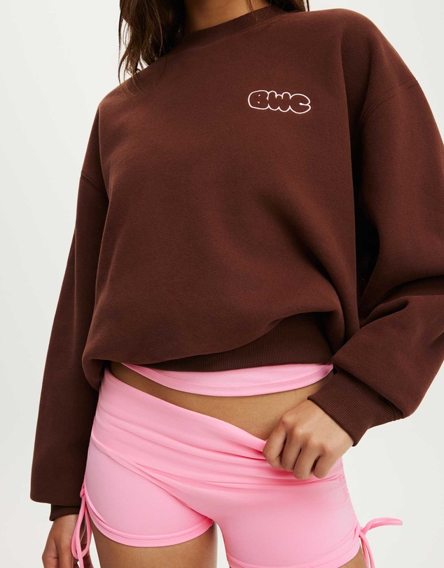 Cotton On Body Active - Plush Graphic Crew Sweatshirt