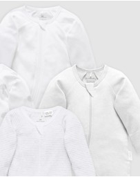 Purebaby - 4 Pack Zip Growsuit-Babies