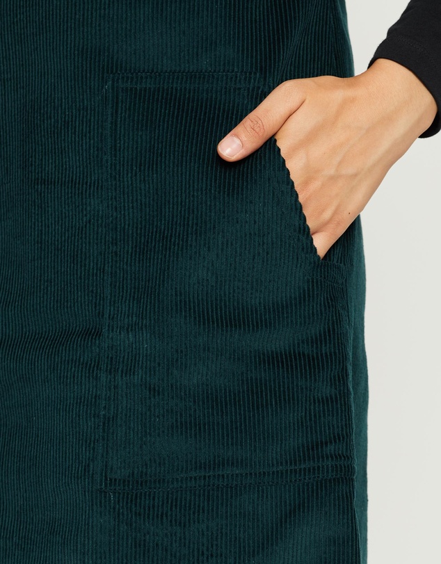 The Social Outfit - Long Pinafore - Green Corduroy