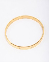 Lovisa - Waterproof Gold Plated Stainless Steel Triangular Cubic Zirconia Flat Bangle