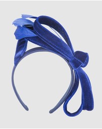 Max Alexander - Large Royal Blue Velvet Bow Racing Fascinator