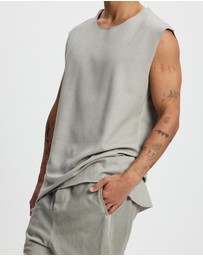 Surrounded By Ghosts - The Santite Crew Knit Raw Neck Vest