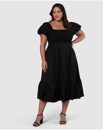 Pink Dusk by Curve Project - Electric Feel Midi Dress