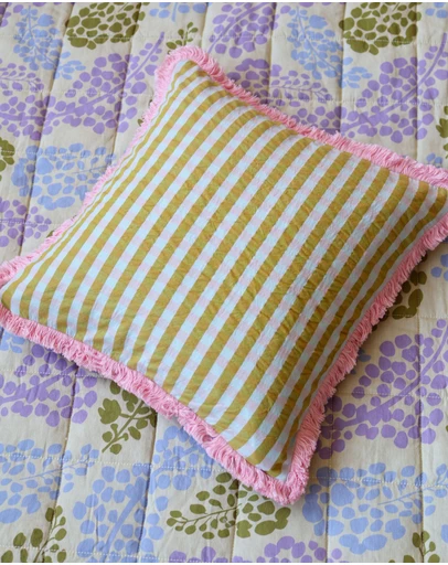 Mosey Me - Pink Quartz Seersucker Cushion Cover