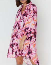 ALEXANDRA - Ollie Dress Pink Textured Print