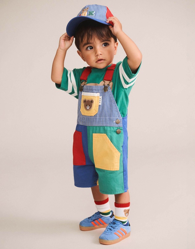 Huxbaby - Colour Block Pocket Shortall - Babies-Kids