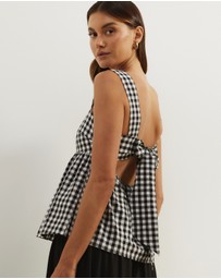 Atmos&Here - Billie Self Tie Gingham Top