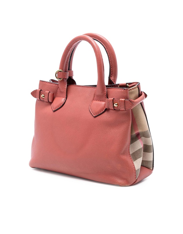 Pre-Loved by Azura Reborn - Pre-Loved Small Grainy Calfskin and House Check Banner Satchel
