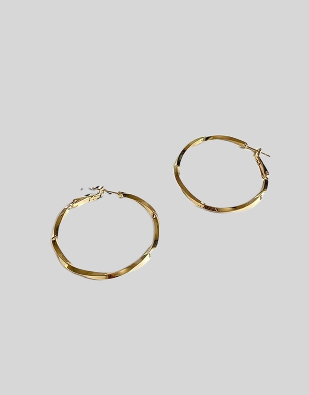 KAJA Clothing - C-Shaped Twisted Earrings for Minimalist Earrings-Circle Earrings Pack of 2