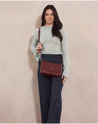 Pierre Cardin - Pierre Cardin Ladies Leather Flap Over Crossbody Bag