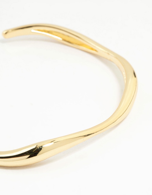 Lovisa - Gold Plated Brass Wavy Open Wrist Cuff