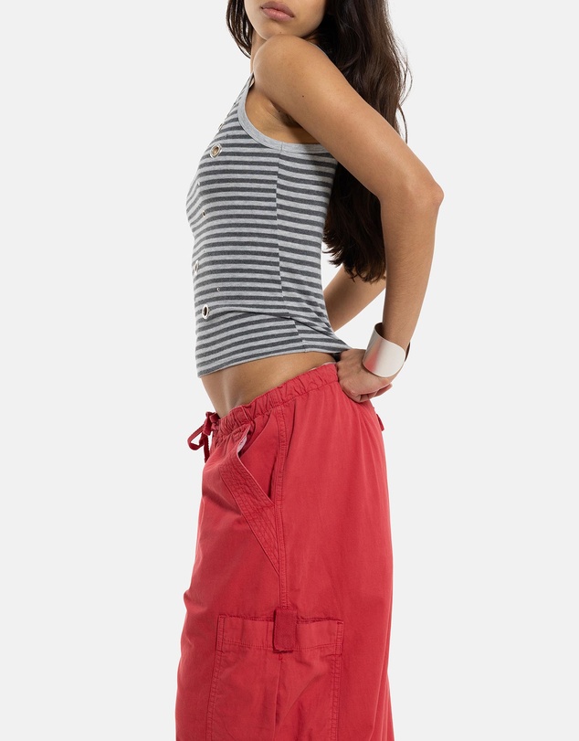 Jaded London - Stripe Eyelet Studded Vest
