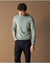 Trenery - Merino Crew in Moss Green