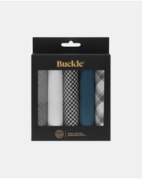 Buckle - Black and Grey Checks 5-Pack 100% Sustainable Cotton Handkerchief Set