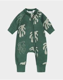 Susukoshi - Terry Relaxed Zip Suit. Willow