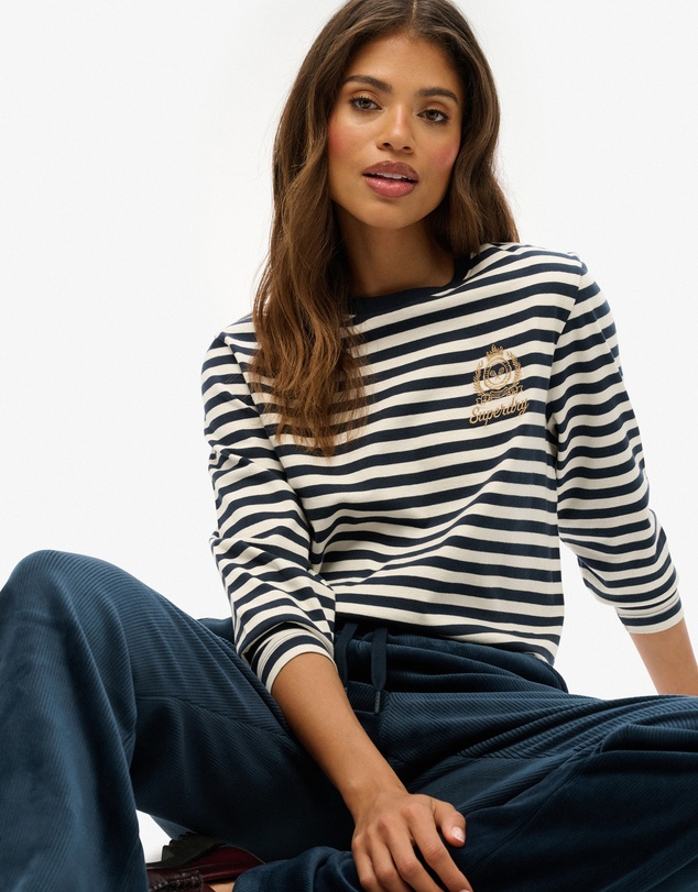 Superdry - Country Club Long Sleeve Stripe Top