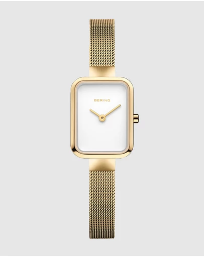 Bering - Petite Square 35mm Gold Watch
