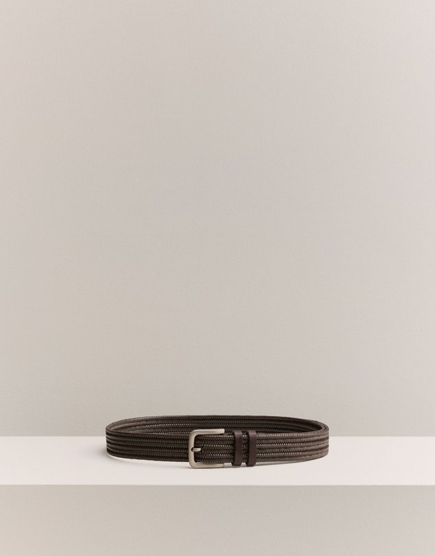 Trenery - Maitland Woven Leather Belt in Chocolate