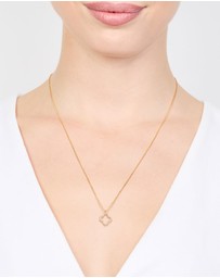 Lovisa - Gold Plated Sterling Silver Cubic Zirconia Flower Pendant Necklace