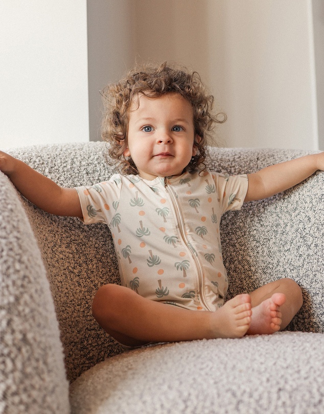 Kynd Baby - Essential Short Sleeve Onesie in Palm Sunset