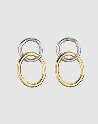 Elli Jewelry - Earrings Stud Bicolor Circle 925 Sterling Silver