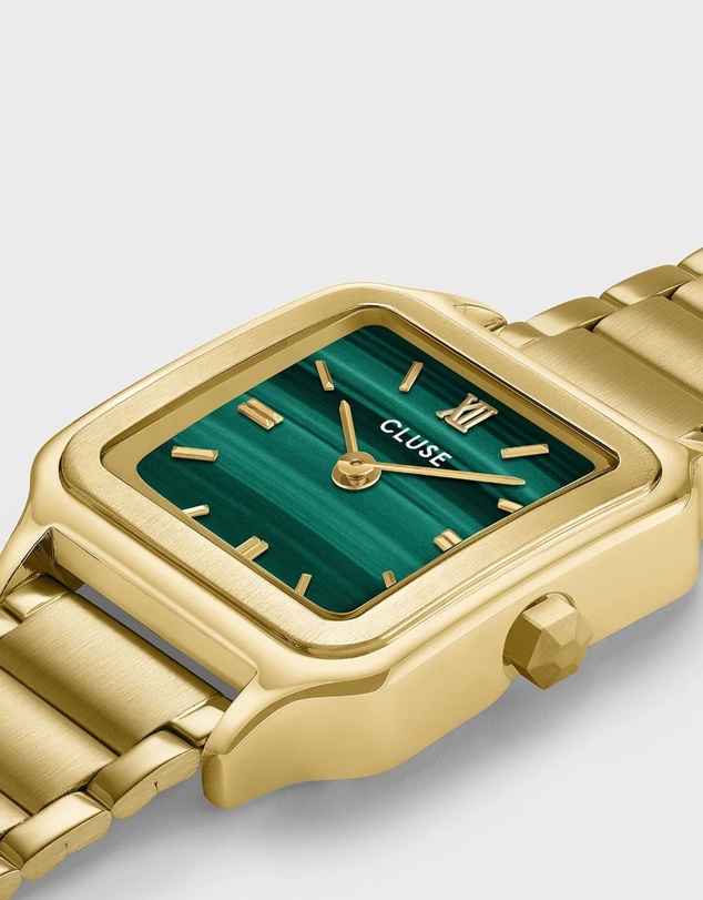 Cluse - CLUSE Gracieuse Petite Malachite/Gold Link Watch