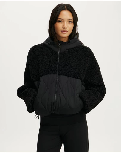 Cotton On Body Active - Sherpa Quilted Hooded Jacket