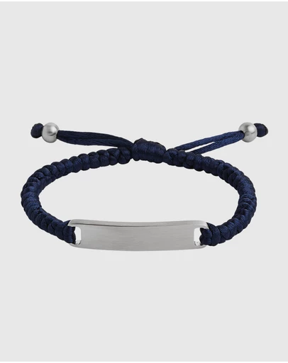 Najo - Elemental Blue Cord & Steel Bracelet