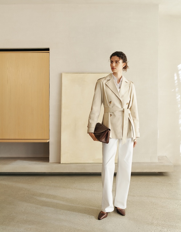 Trenery - Short Belted Trench Coat in Clay