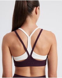 Upstate - Air Sculpt Strappy Layered Crop - Merlot