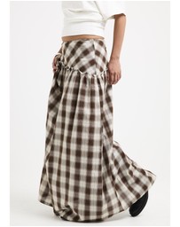 Subtitled - Dakota Gingham Yoke Maxi Skirt