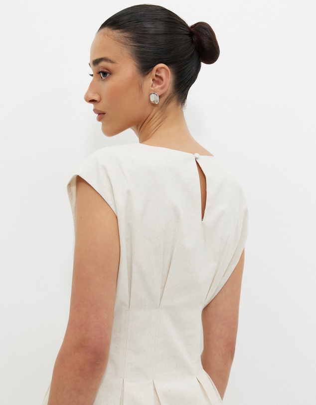 Calli - Gordon Pintuck Linen Blend Dress