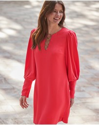 Sosandar - RING DETAIL SHIFT DRESS