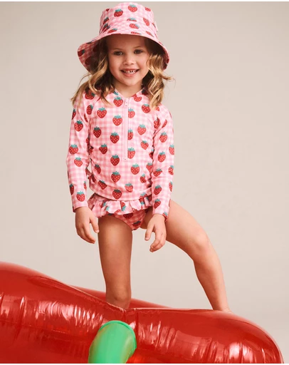 Huxbaby - Strawberry Check Swimhat - Kids