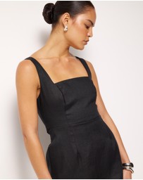 AERE - Kaili Linen Square Neck Mini Dress