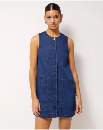AERE - Brielle Denim Twill Mini Dress