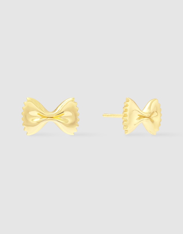 Wanderlust + Co - Bow Tie Pasta Gold Stud Earrings